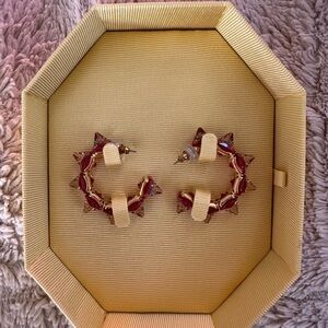 NWT Swarovski Pink Chroma hoops